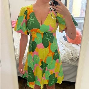 Kate Spade Cucumber Floral Swing Dress NWT